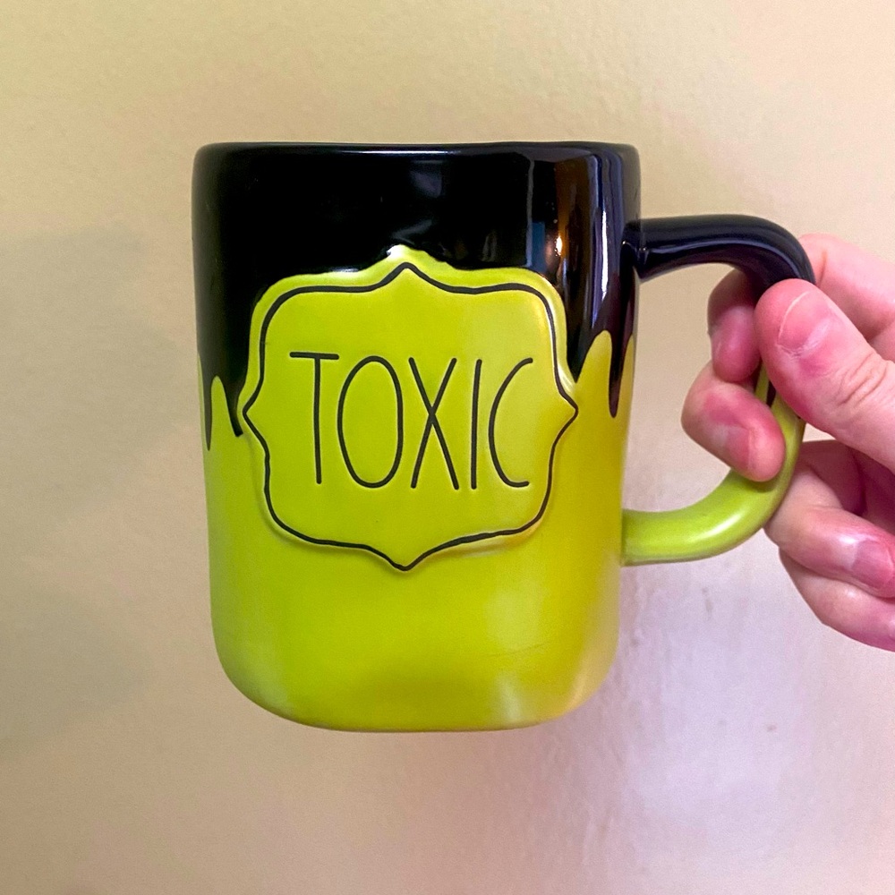 Rae Dunn “Toxic” Green and Black Halloween Theme Mug
